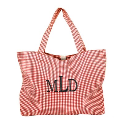 181028 - REDWHITE GINGHAM SHOPPING BAG